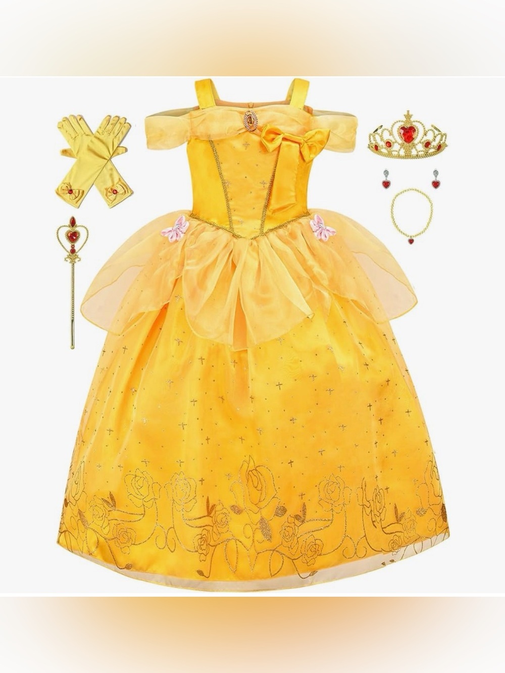 Princess Dresses for Girls Princess Costume Kids Off Shoulder Halloween Birthday